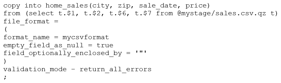 snowpro advanced architect exam demo question